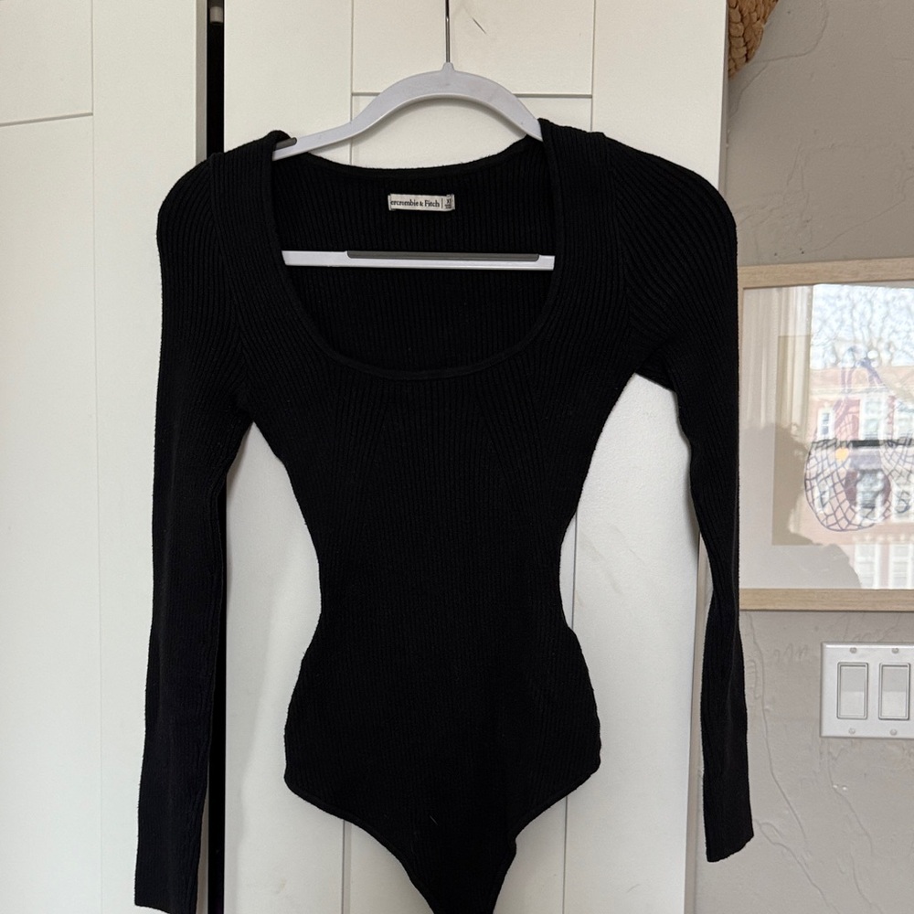 Abercrombie & Fitch Black Ribbed Bodysuit